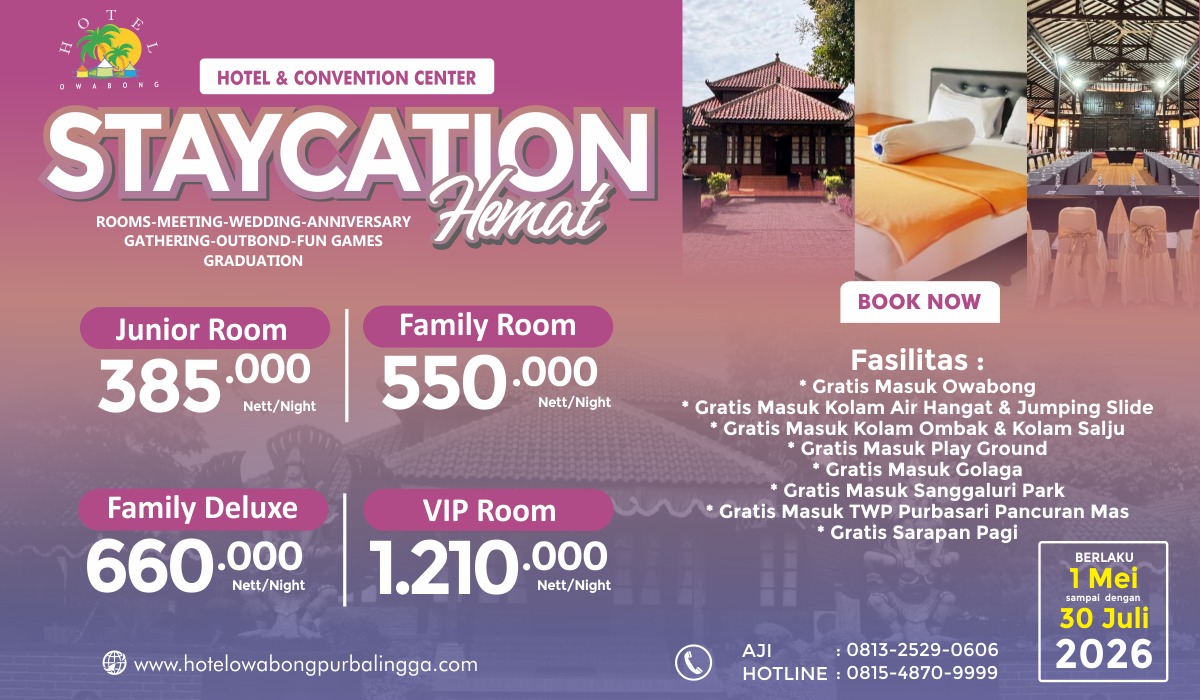 Staycation Murah di Purbalingga! 1 PROMO HOTEL OWABONG